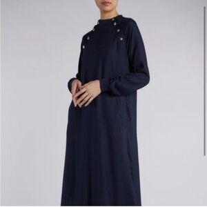 NWT Aab Collection Kailyn Navy Midi with buttons L